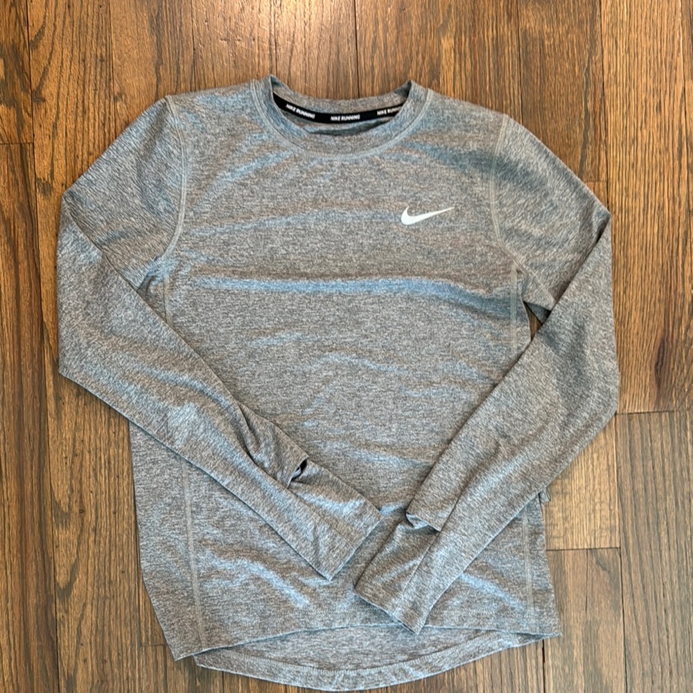 Nike Gray Long Sleeve Running Shirt